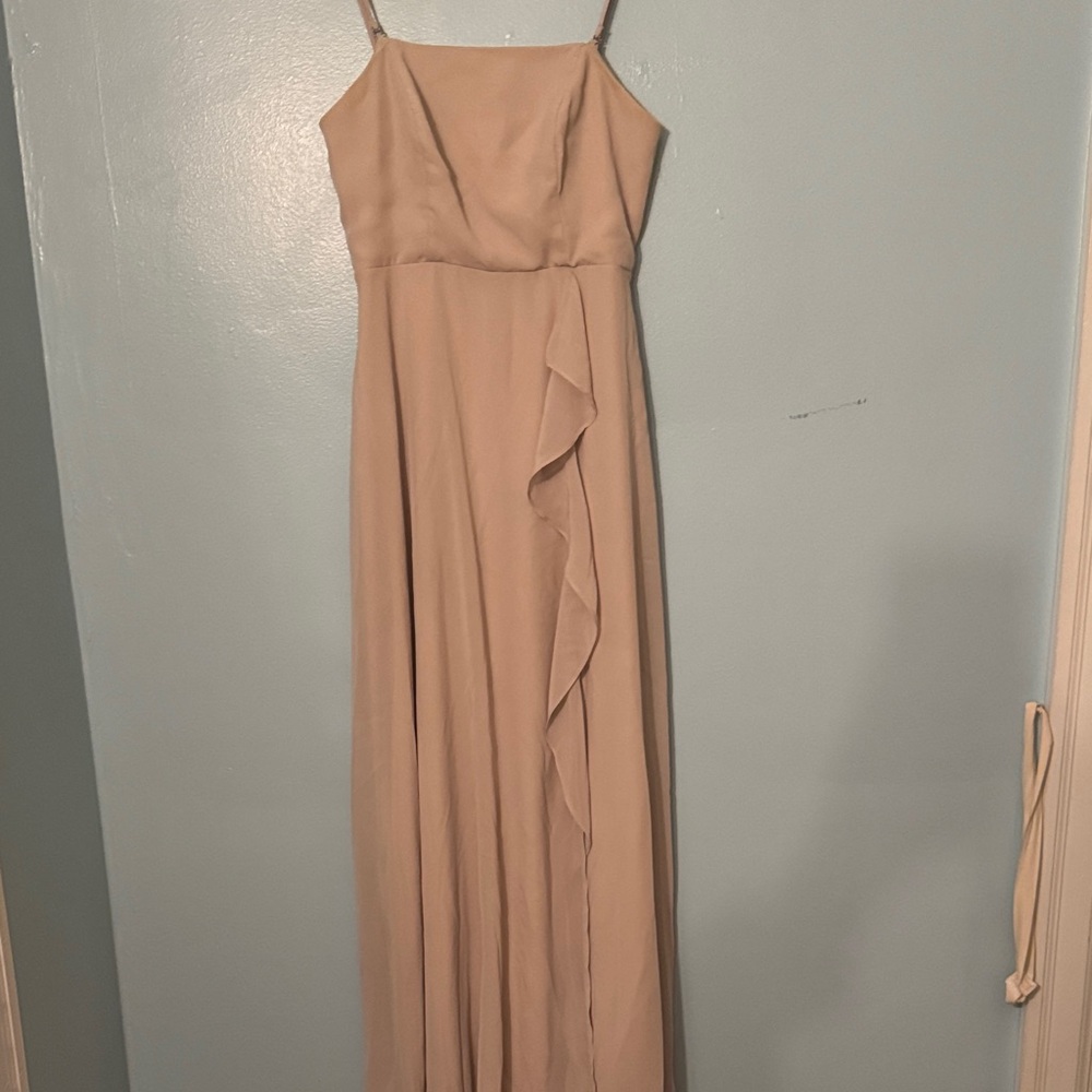 Birdy Grey Beige Maxi Dress with Spaghetti Straps